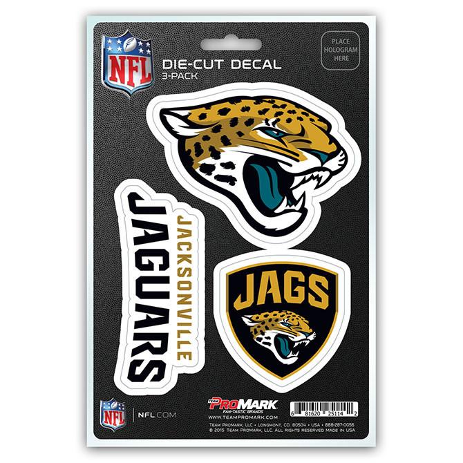 Jacksonville Jaguars Die Cut Team Decals 3pk