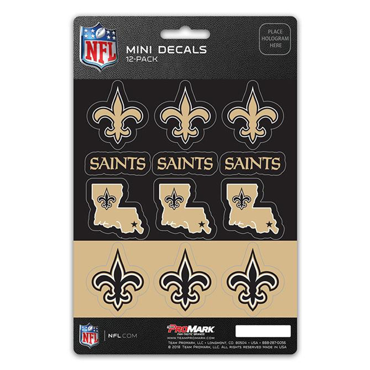 New Orleans Saints Mini Decals 12pk