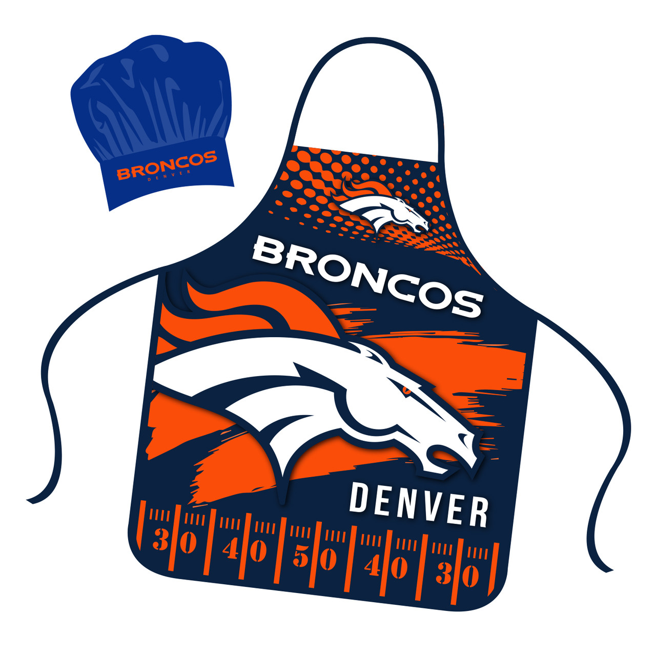 Denver Broncos Mojo Chef Hat and Apron Set