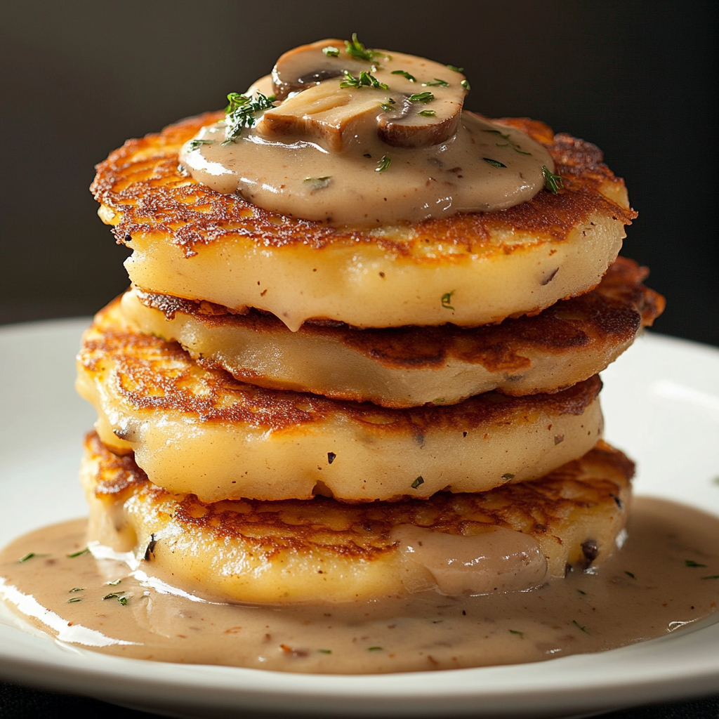 Creamy Mushroom Potato Pancakes