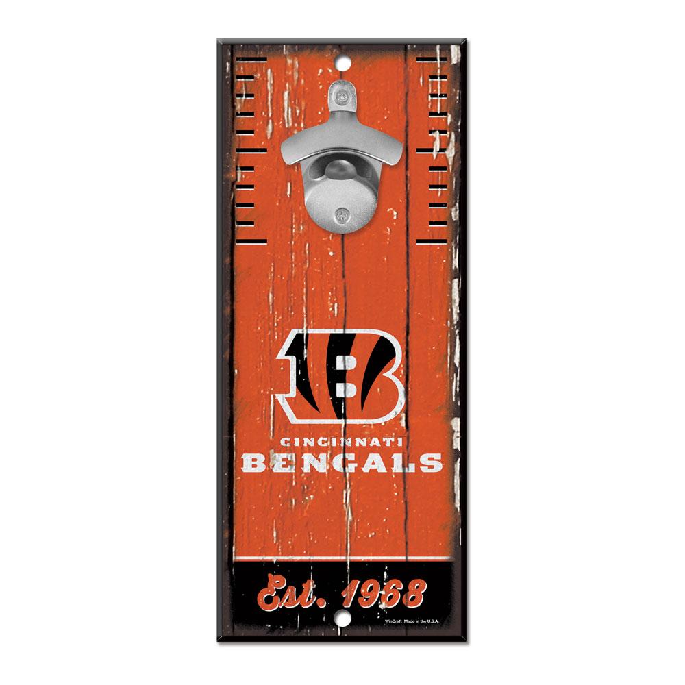 Cincinnati Bengals Wood Bottle Opener 5x11"