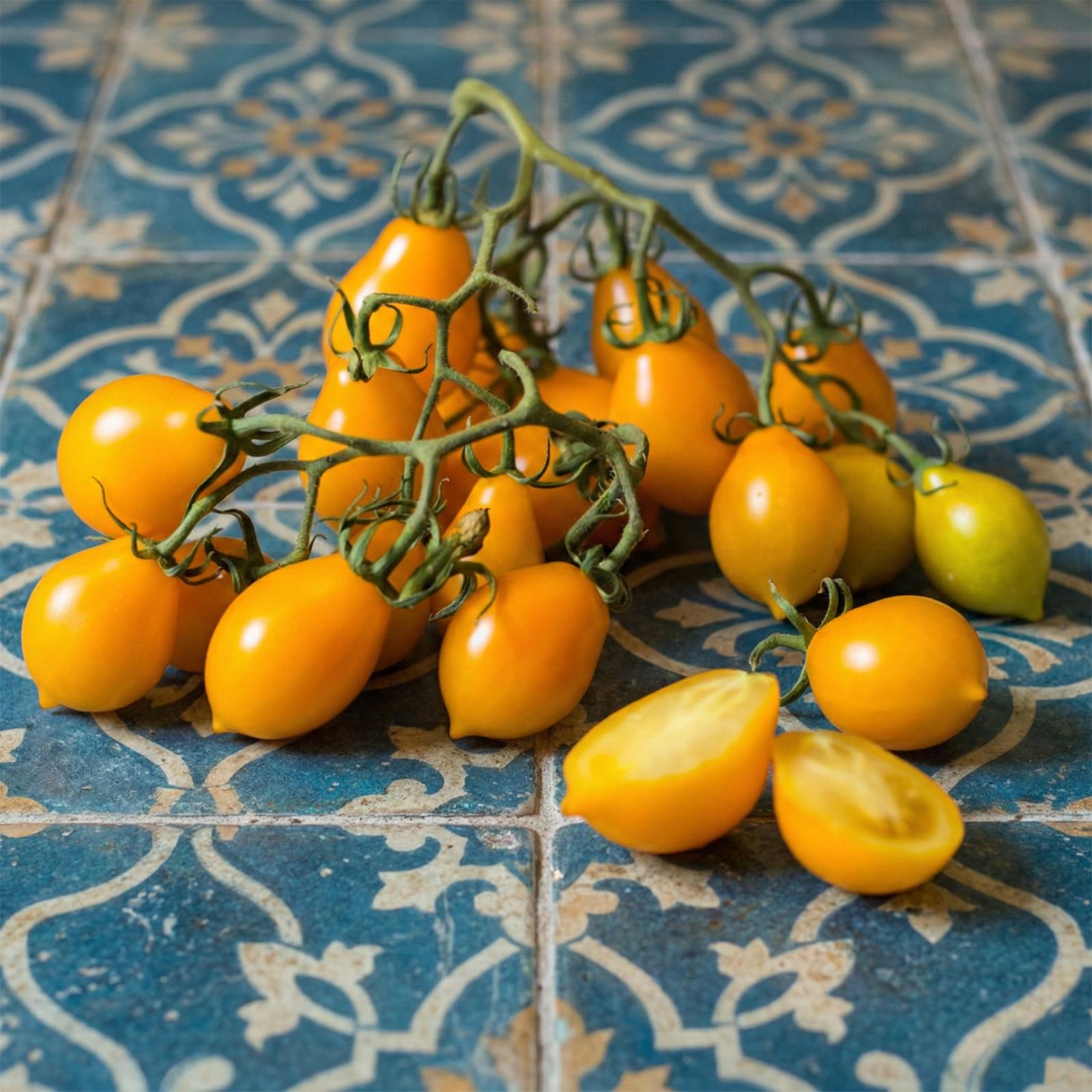 Tomato 'Vesuvio' – 2x Mini Plug Plants – Yellow Pear-Shaped Italian Heirloom