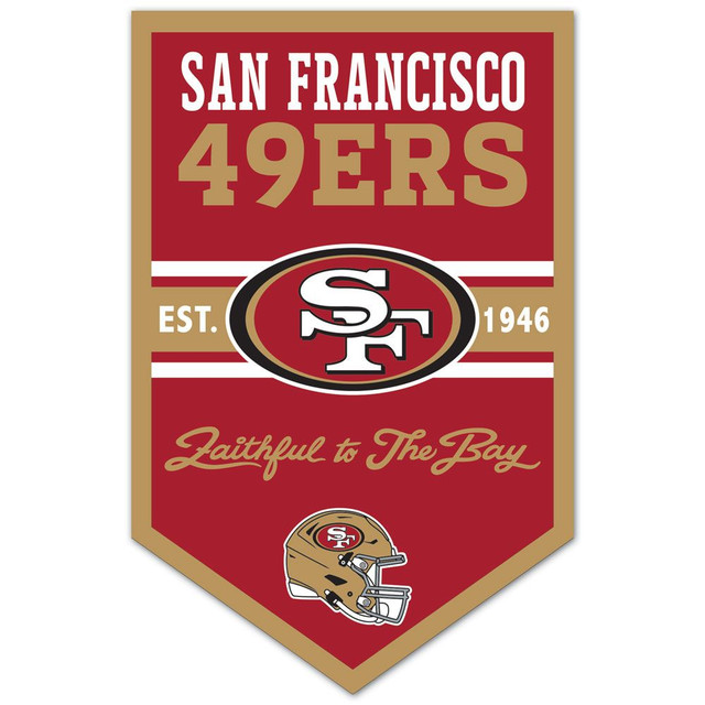 San Francisco 49ers Chevron Wood Banner Sign 11x17"