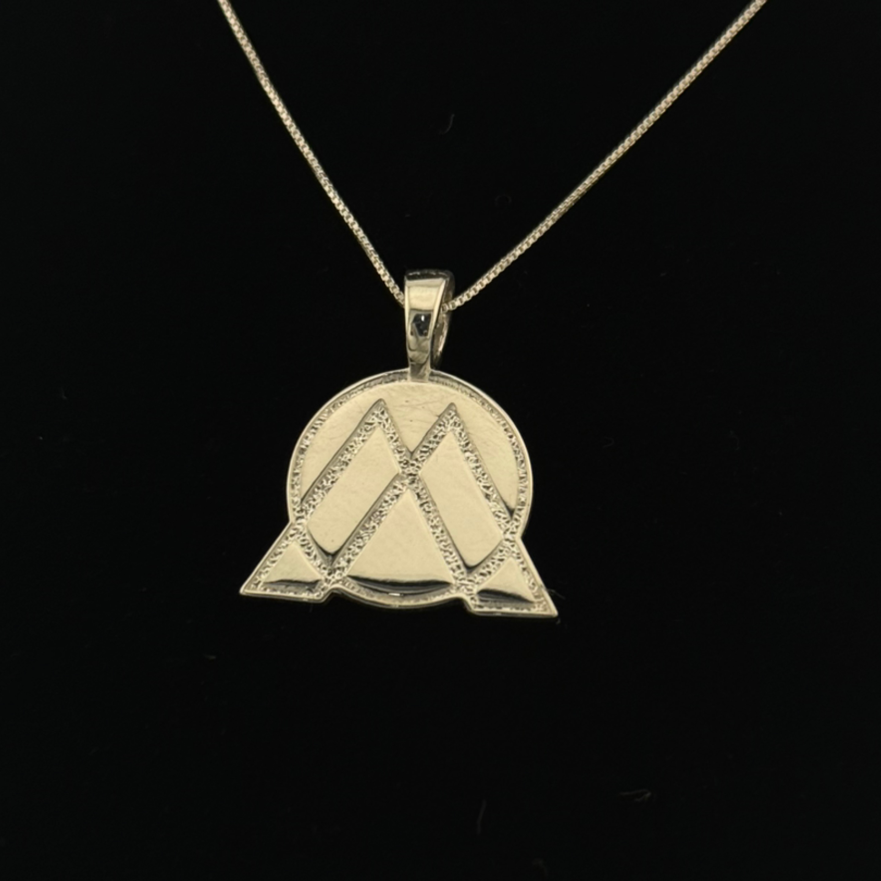 Maddy O'Neal Logo Pendant – "Straight Texture" Edition, 925 Sterling Silver