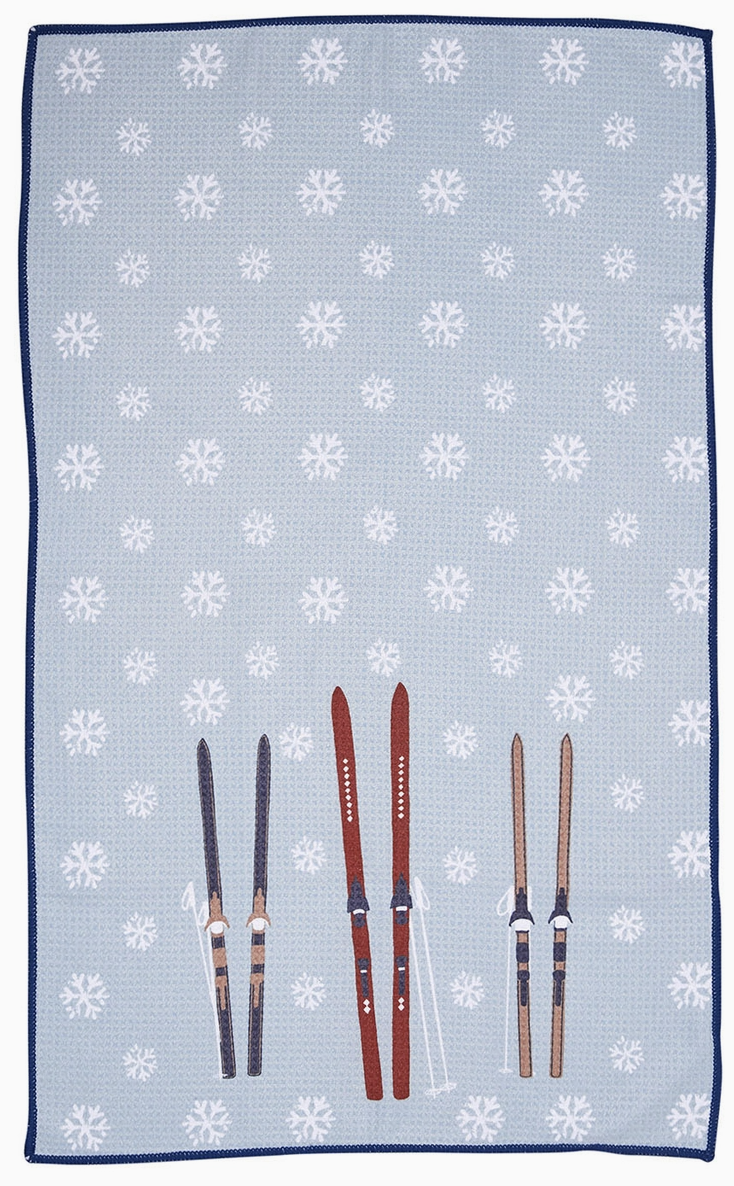 Ski Time Kitchen Tea Towel