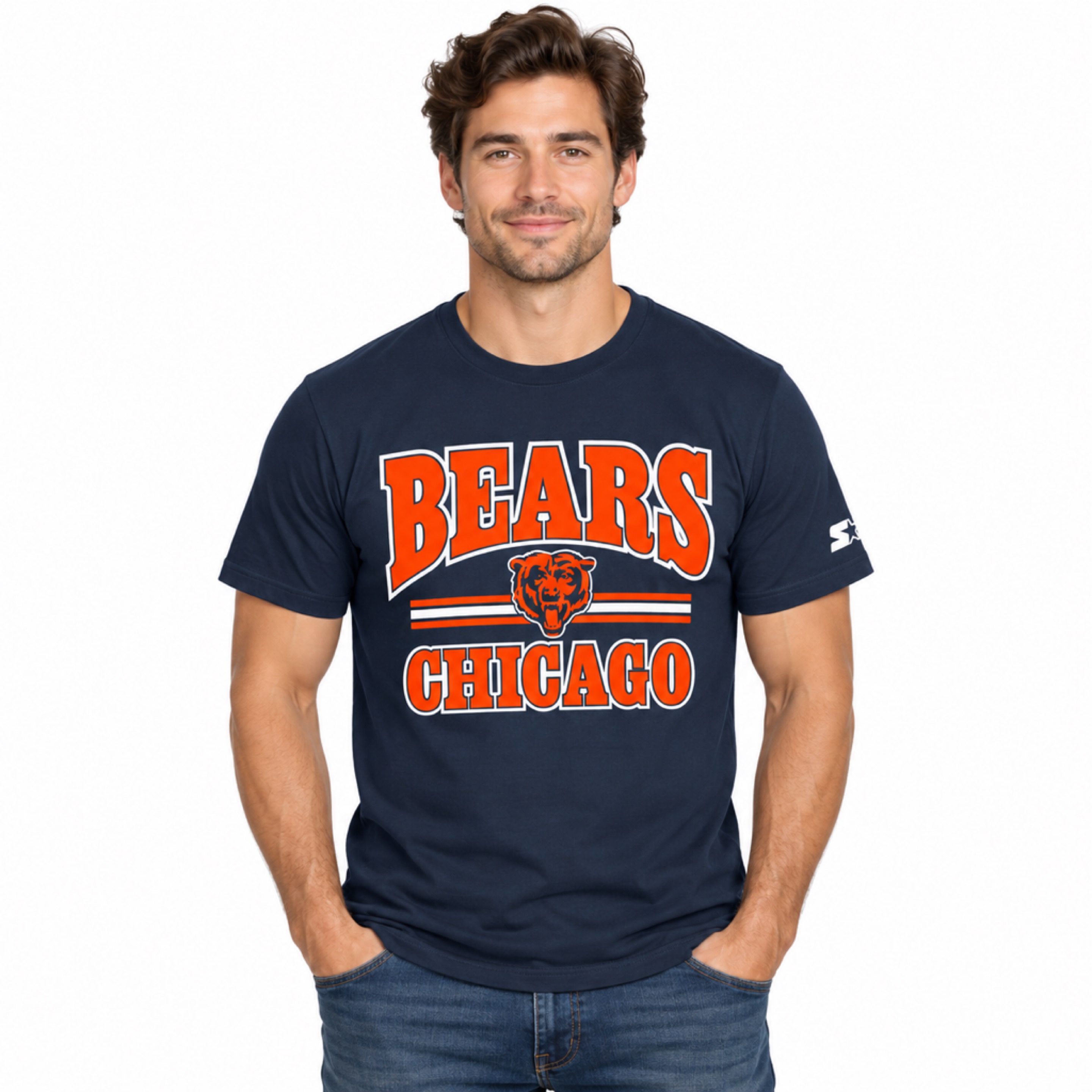 Chicago Bears Navy Blue Starter Endzone Shirt