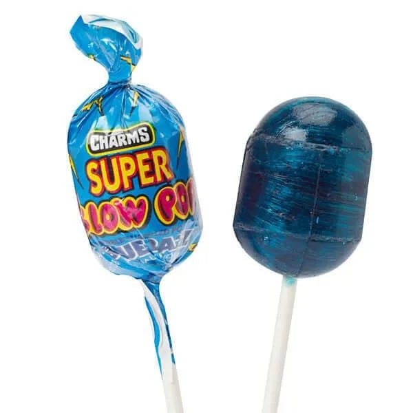 Super Blow Pop All Blue Razz Raspberry Purple Lollipops 36ct Bag
