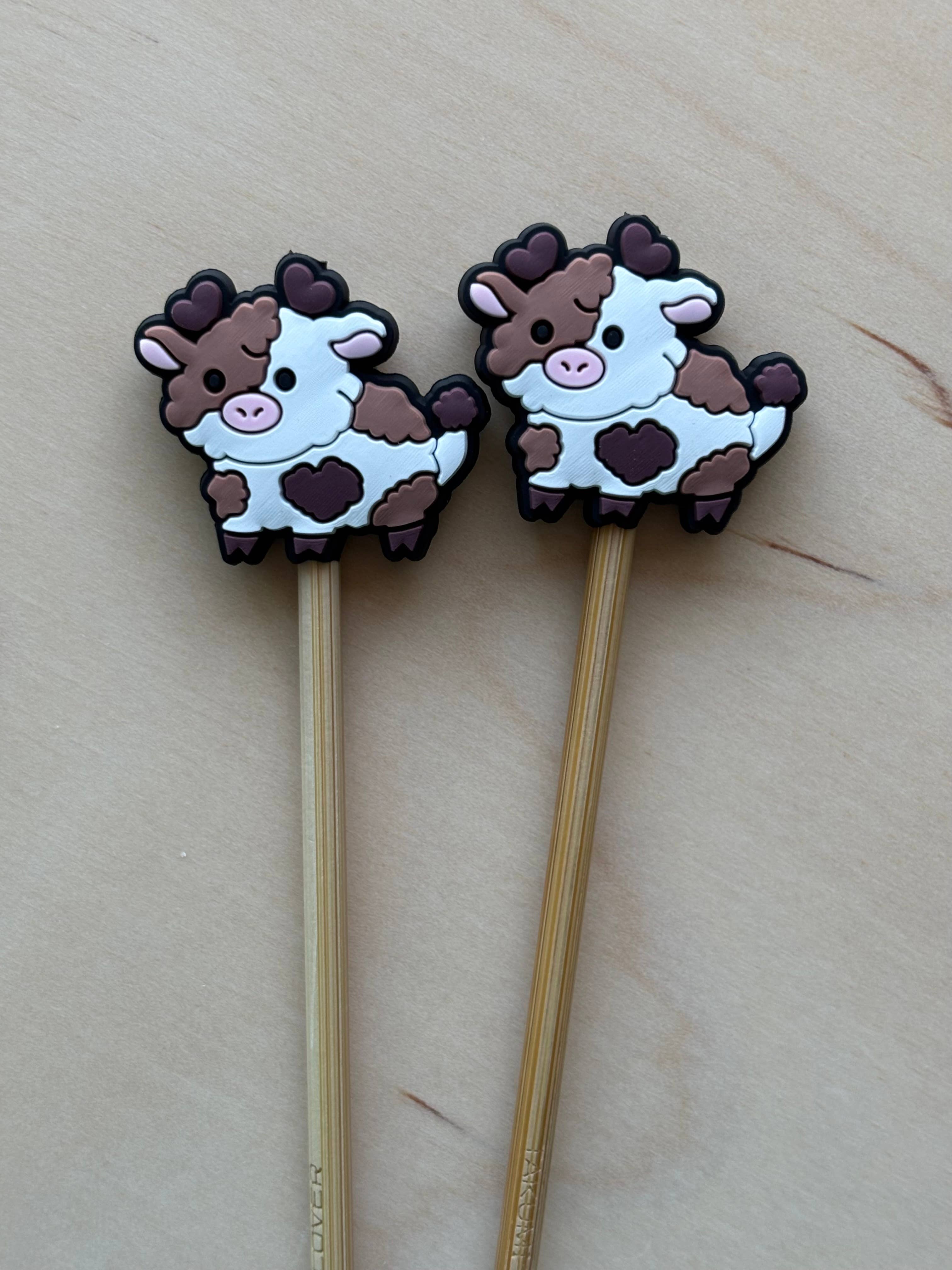 Brown Cow - Knitting Needle Point Protectors