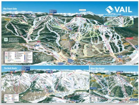 Vail Trail Map Poster MTNS.C