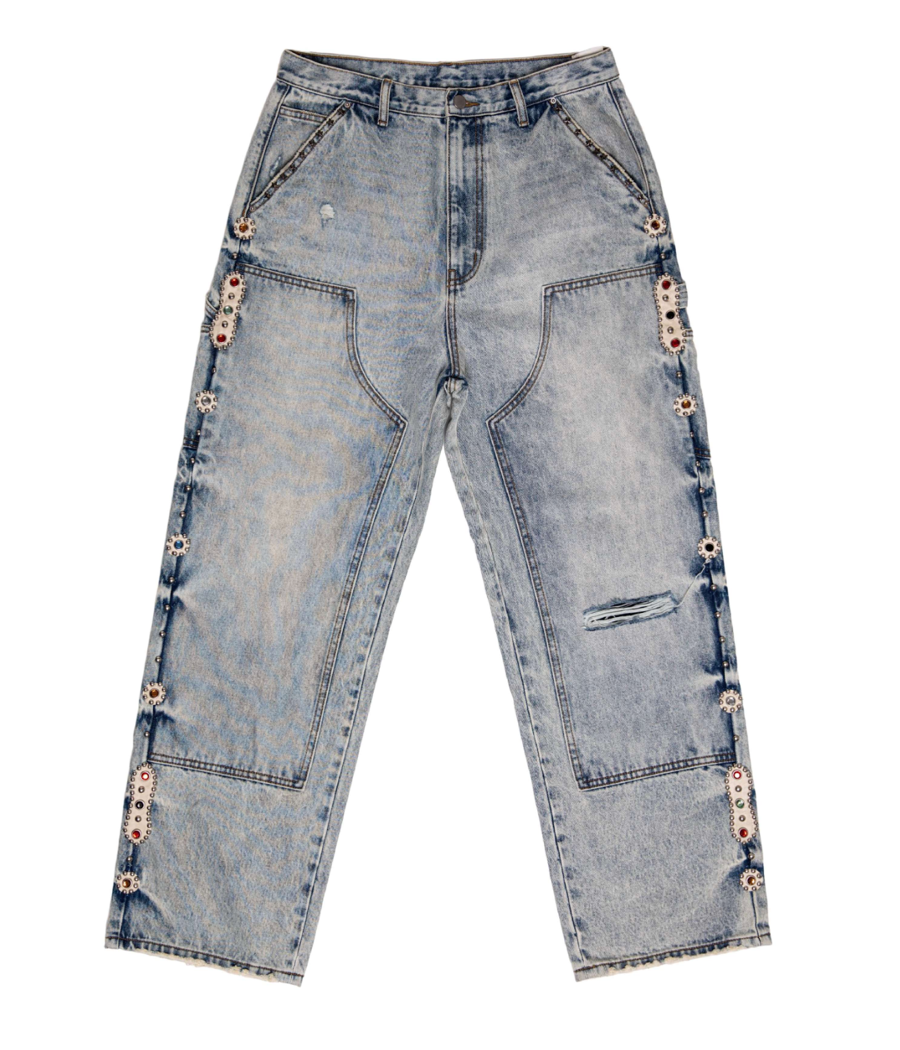 JAPANESESORROWS SNAKESKIN EMBELLISHED JEANS Copy