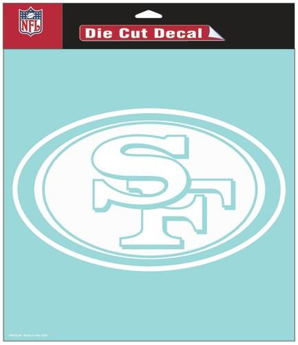 San Francisco 49ers White Perfect Cut Decal 8x8"
