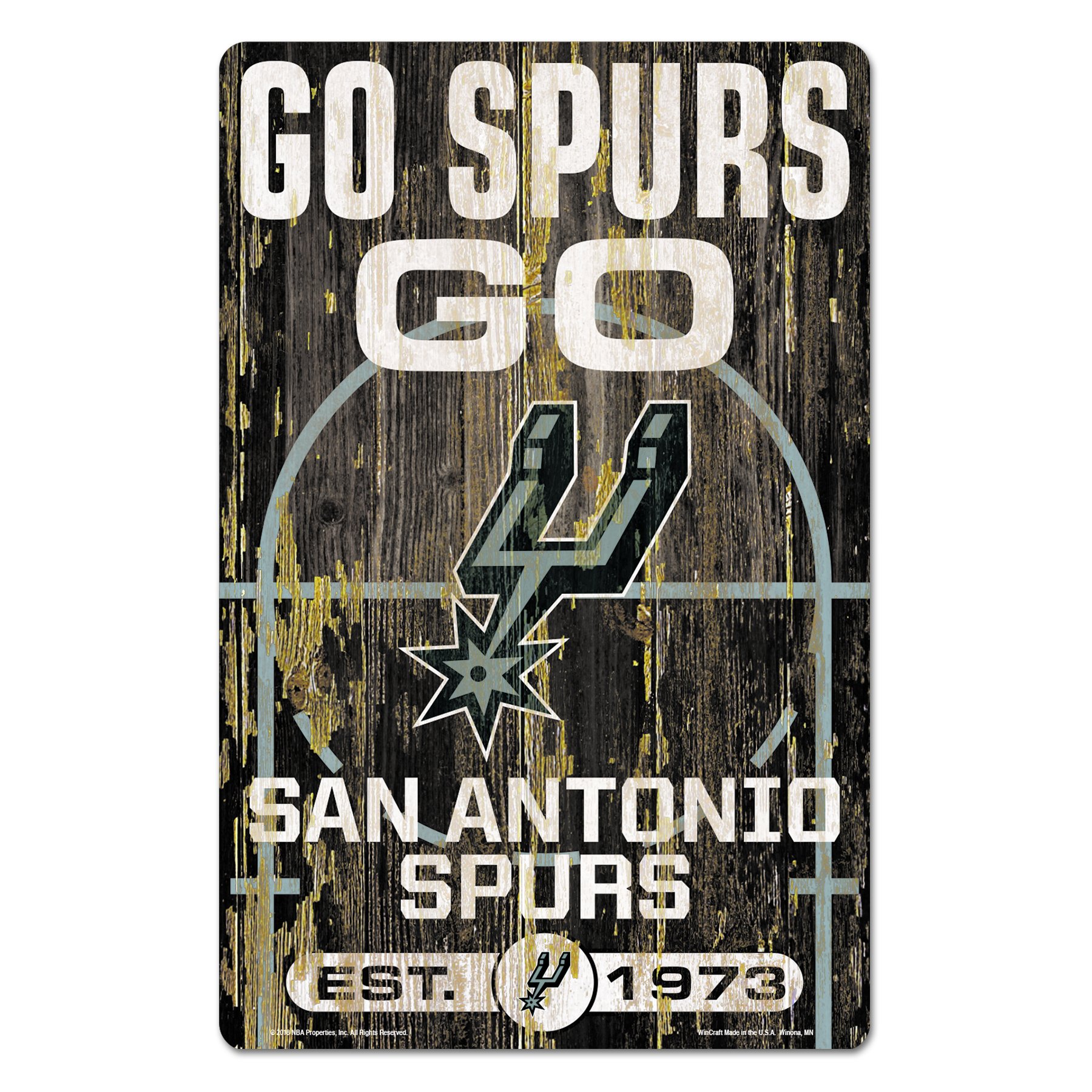 San Antonio Spurs Wood Slogan Sign 11x17"