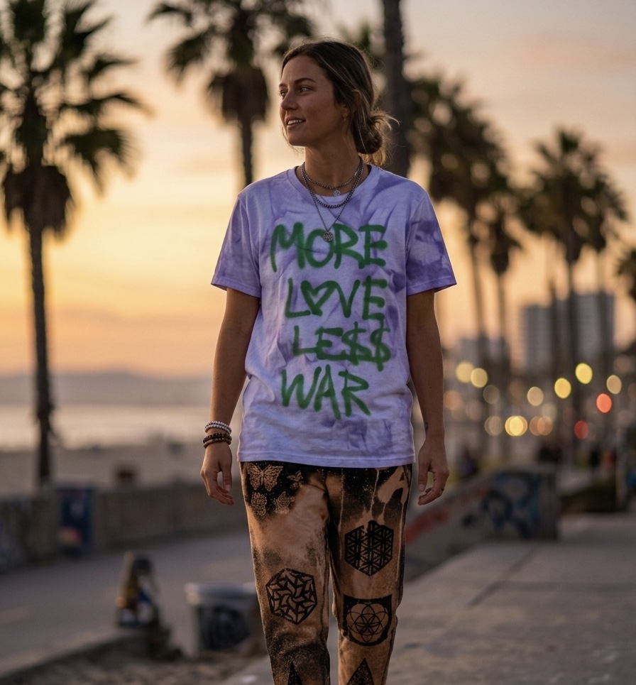More Love Less War White Tee + Paint