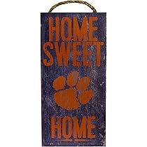 Clemson Tigers Wood Home Sweet Home Sign 6x12"