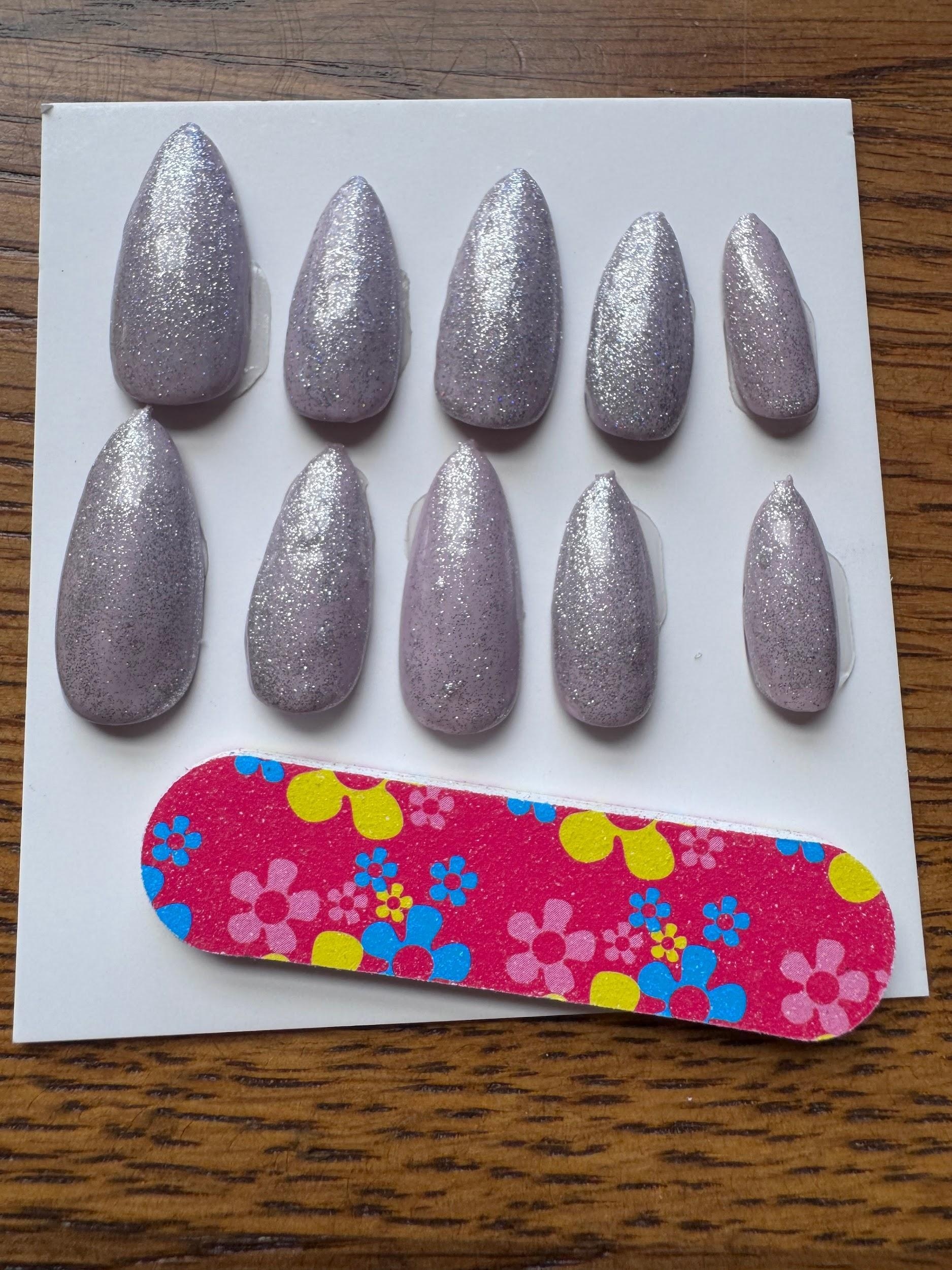 Sparkle hand-painted nail set