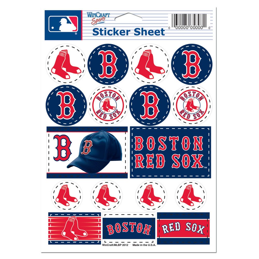 Boston Red Sox Vinyl Decal Sheet 5x7"