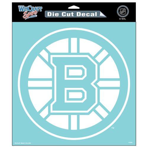 Boston Bruins White Perfect Cut Decal 8x8"
