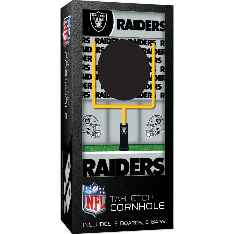 Las Vegas Raiders Mini Wooden Cornhole Game