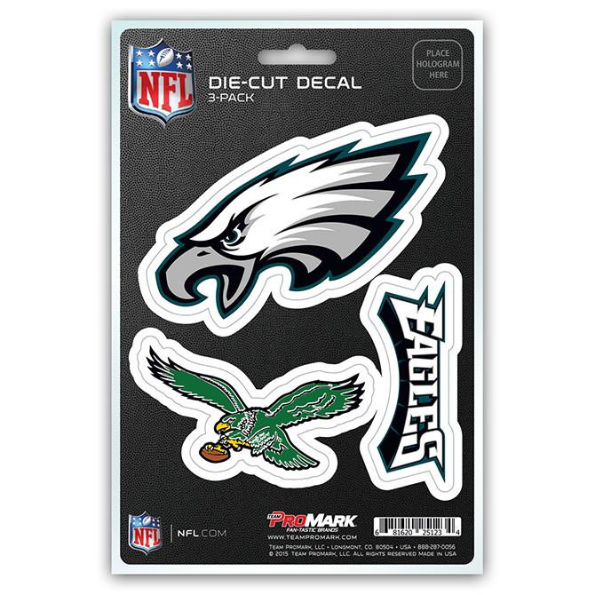 Philadelphia Eagles Die Cut Team Decals 3pk