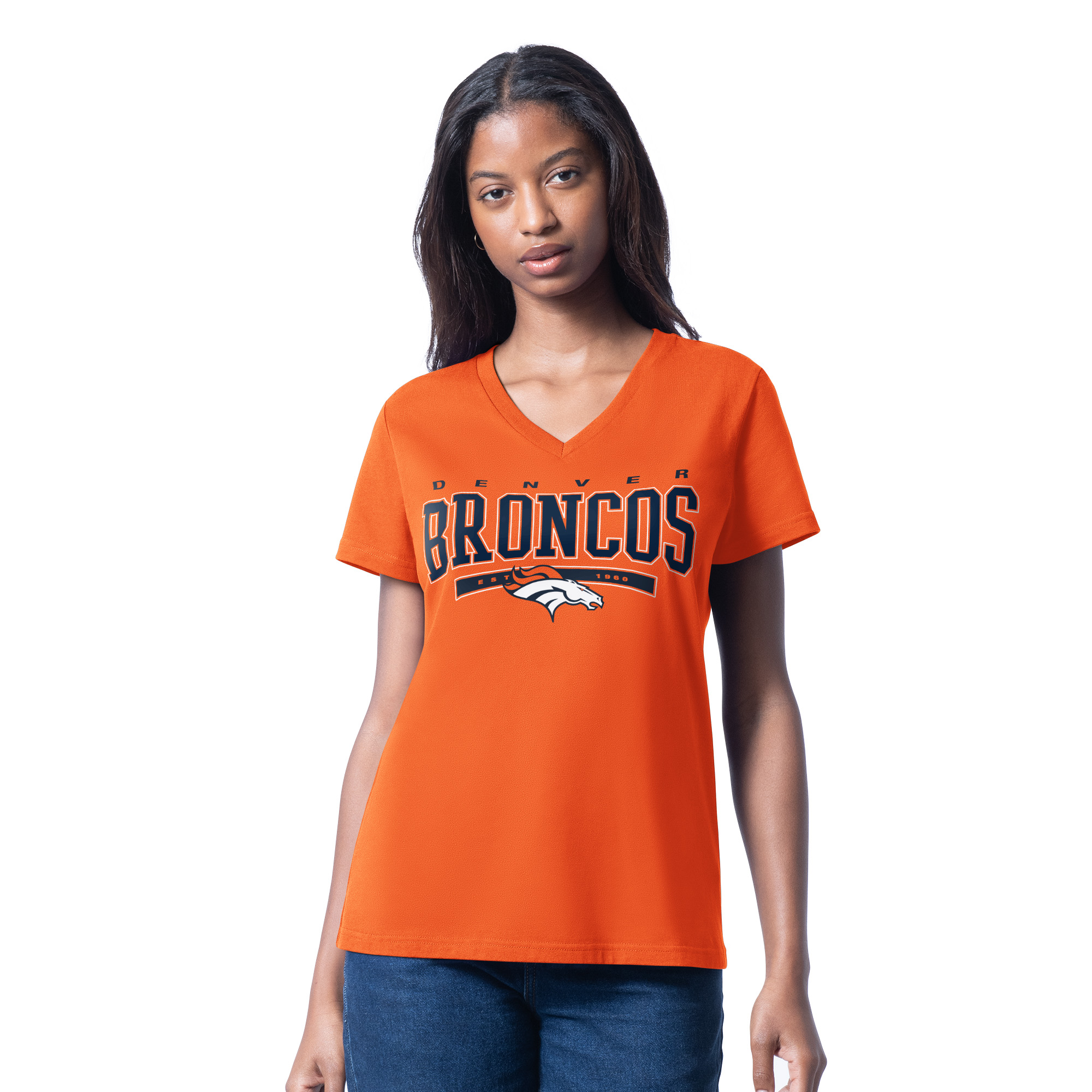 Denver Broncos Ladies Heather Orange g-III Endzone Shirt
