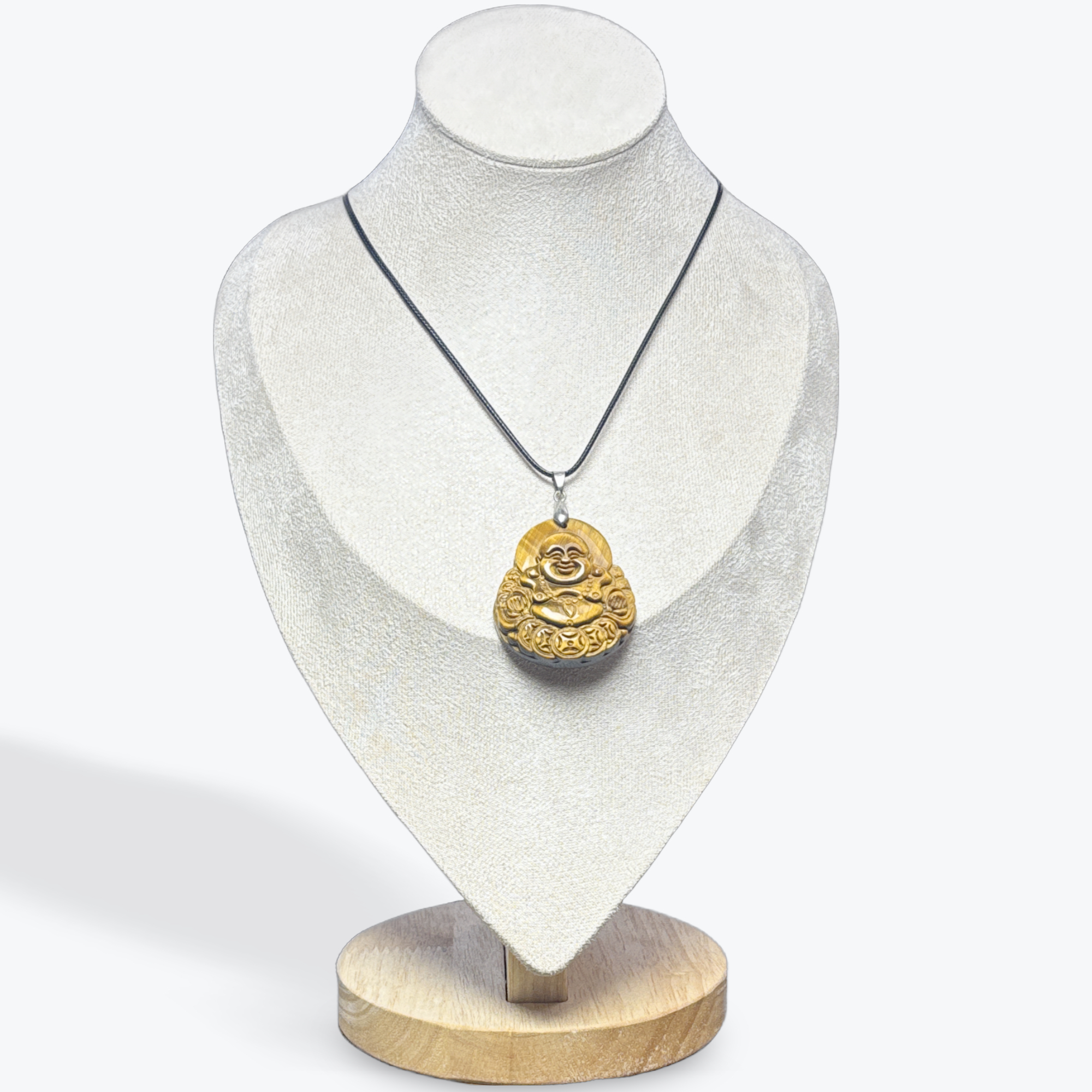 Pendentif Oeil de tigre Bouddha — stock Valence