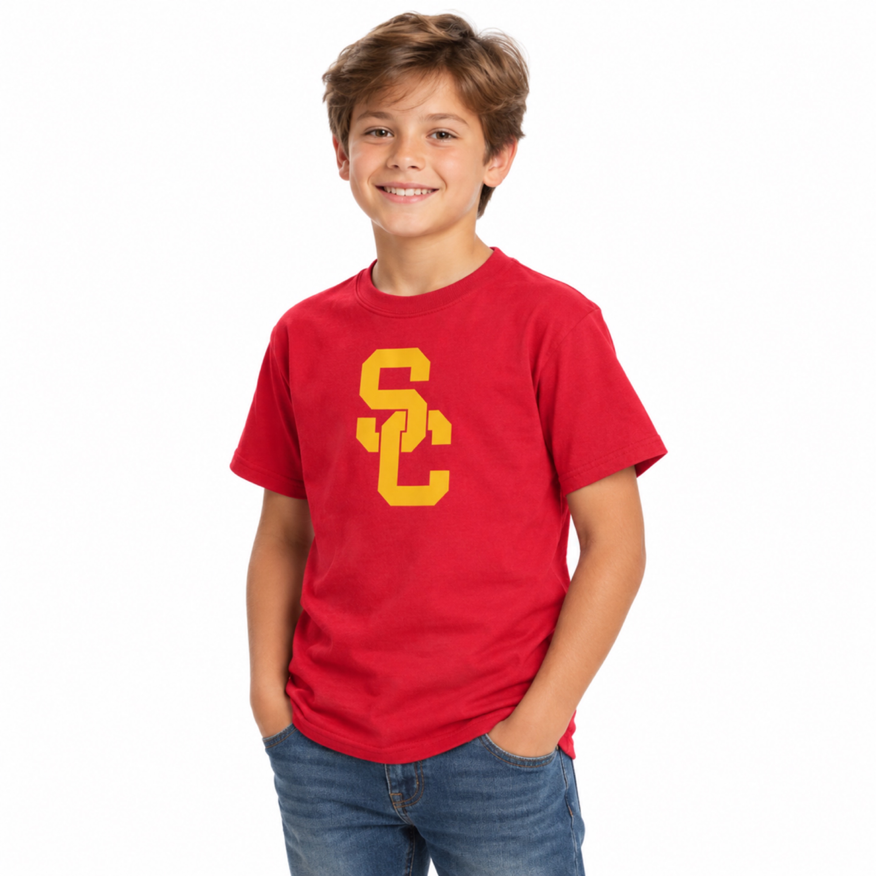 USC Trojans Red Kids Interlock Logo Shirt