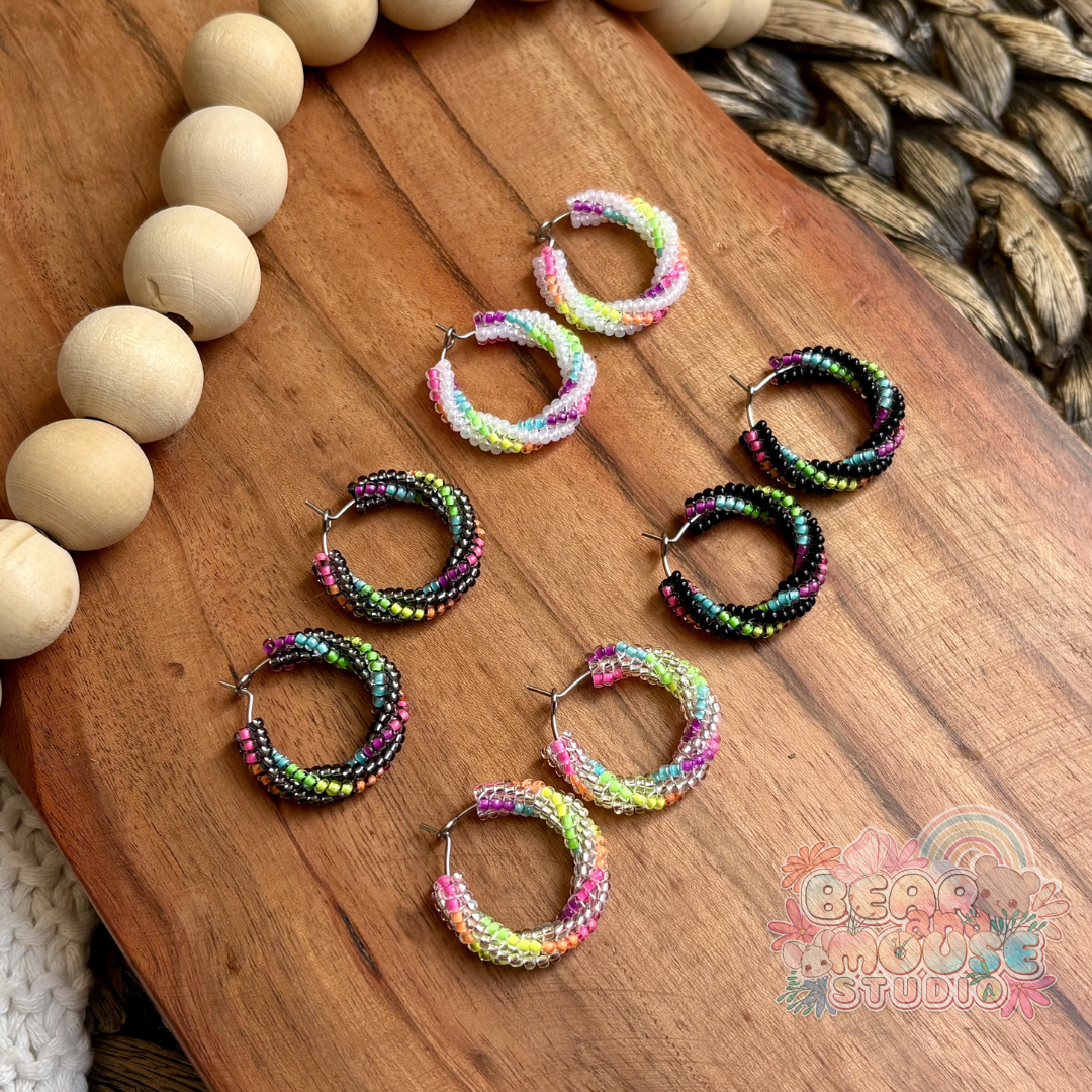 Rainbow Twist Hoop Earrings preview image