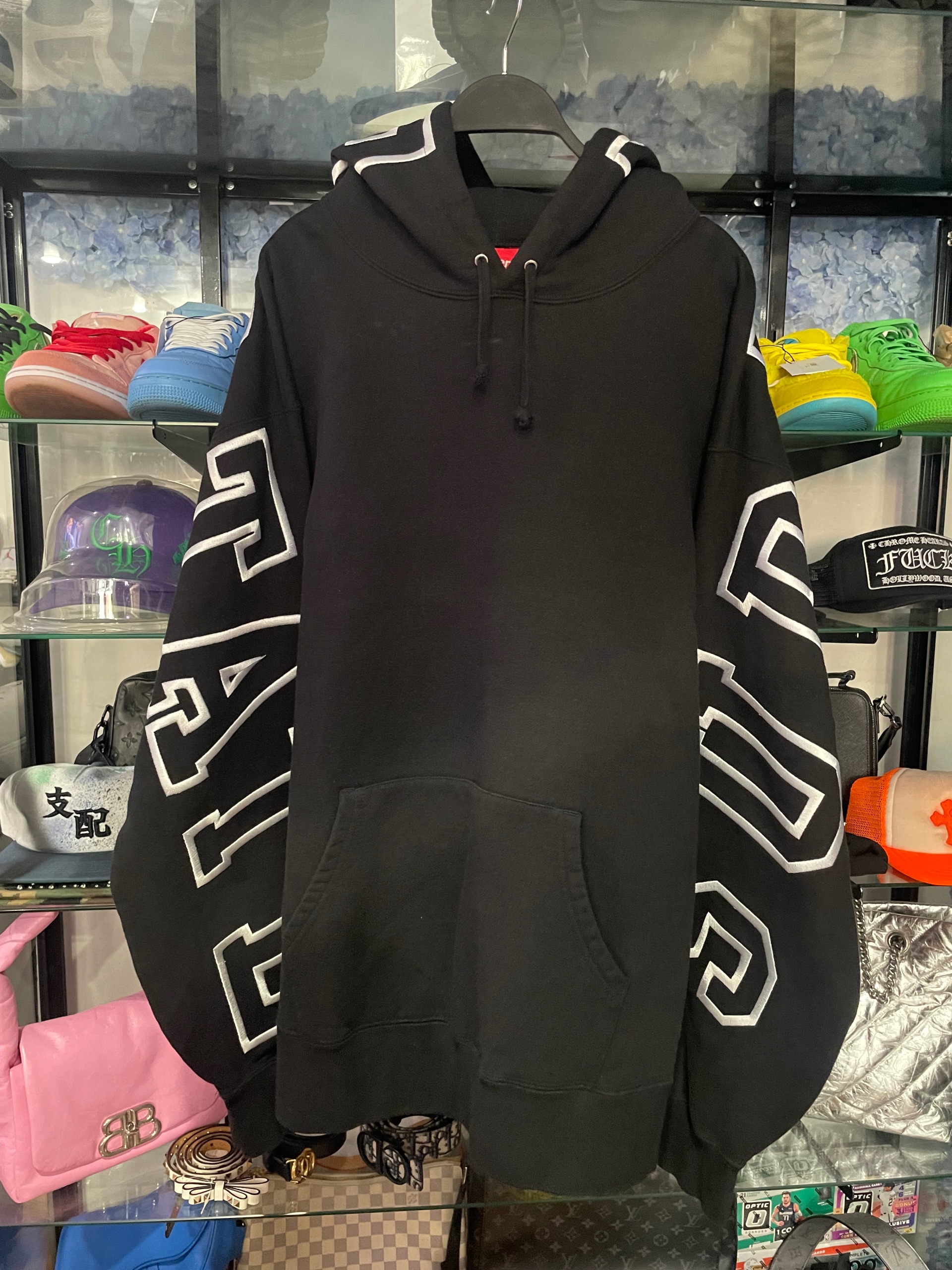 Supreme black state hoodie-Gem size XL (used)
