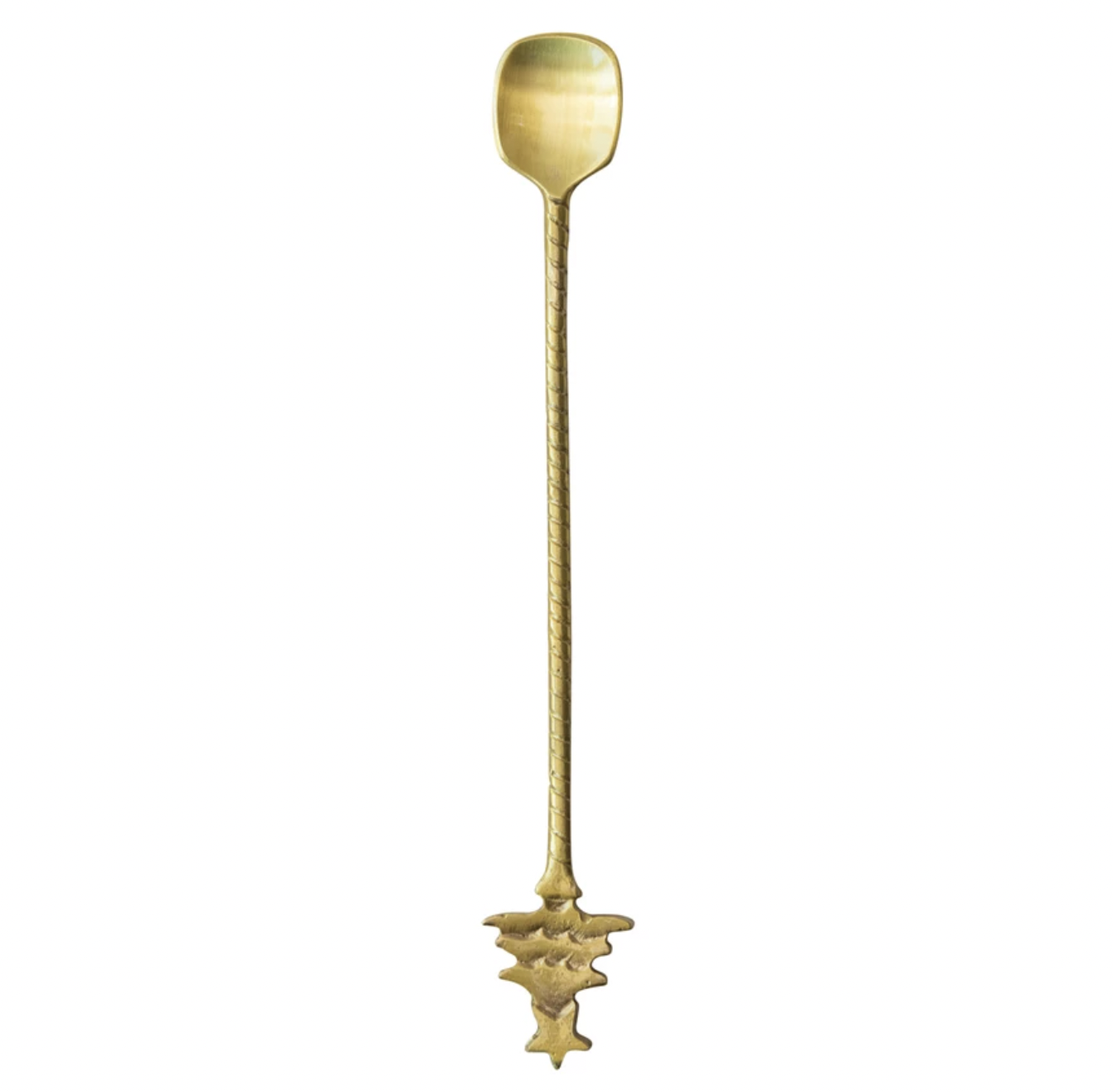 Brass Cocktail Spoon w/ Tree Handle