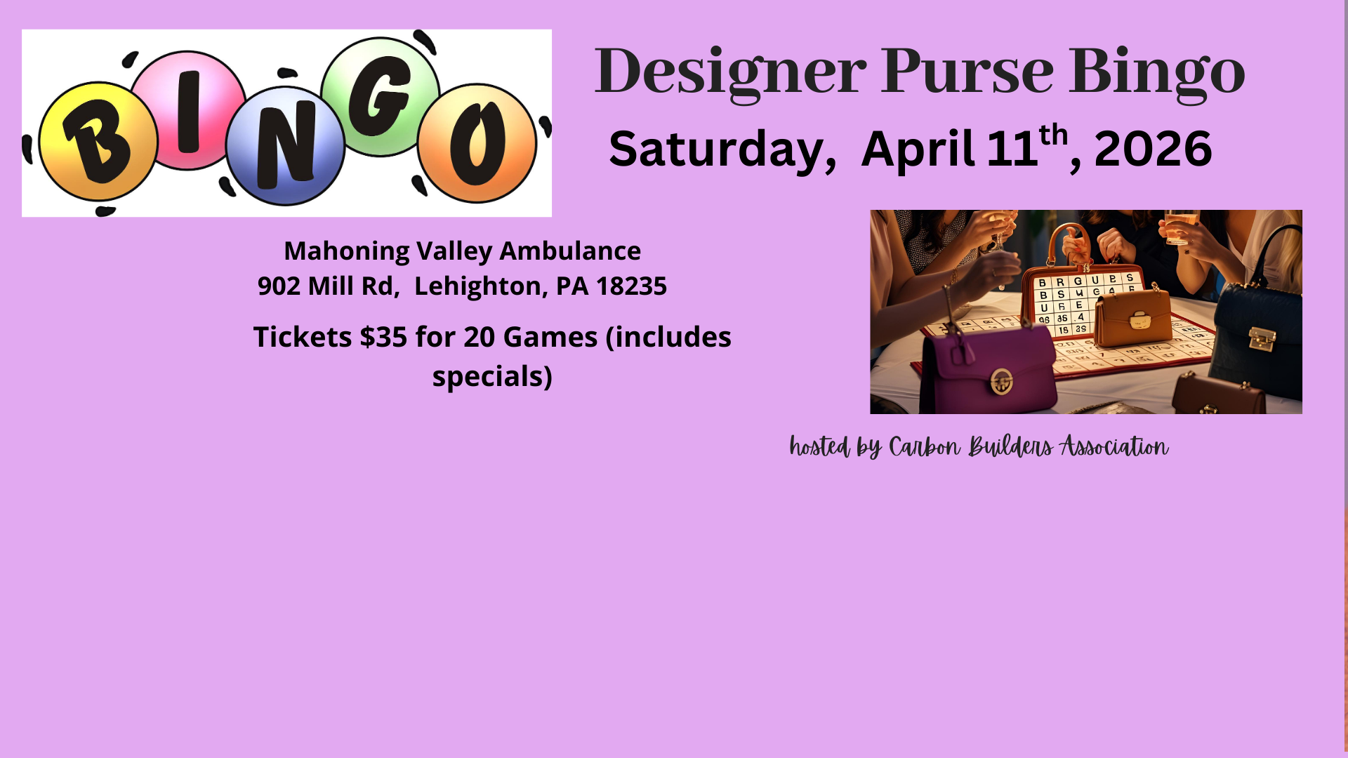 2026 Spring Bingo Tickets