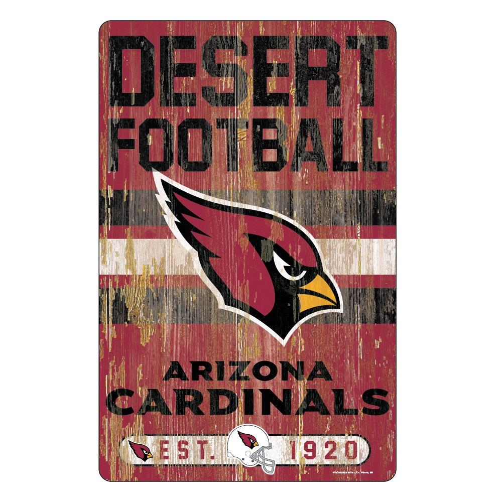 Arizona Cardinals Wood Slogan Sign 11x17"