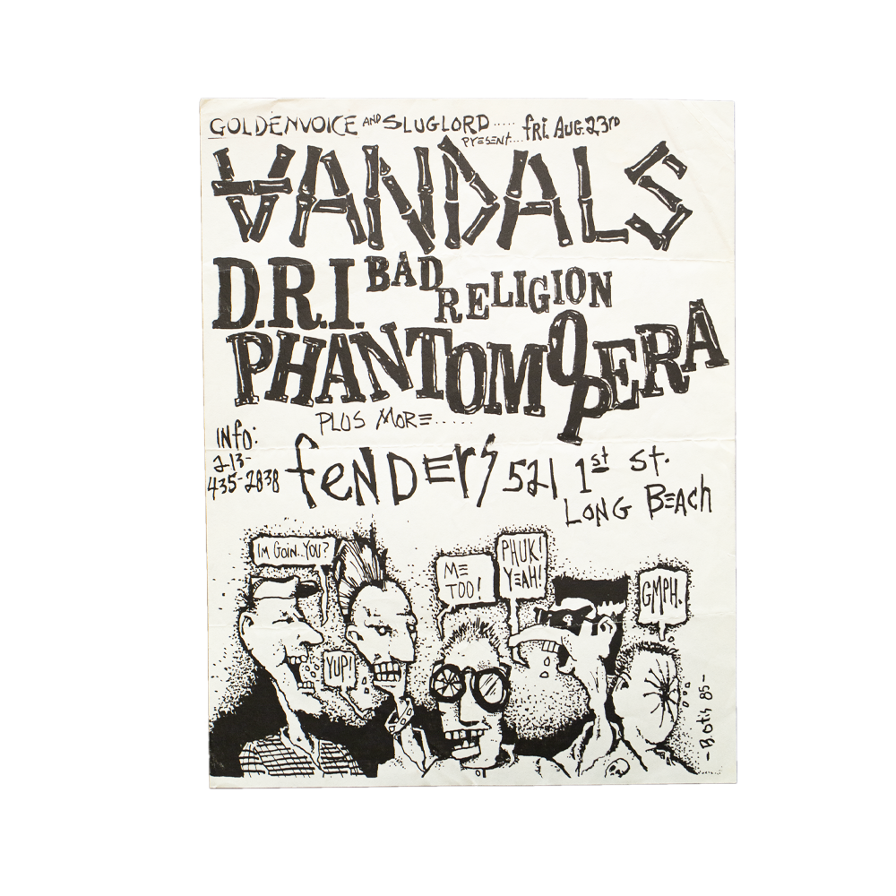 Vandals -- Fenders Ballroom [Handbill]