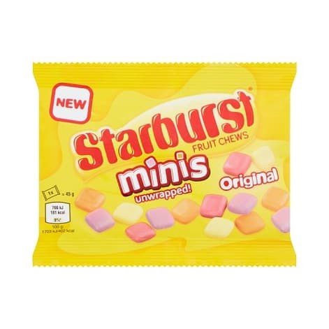 Starburst UK Import MINI'S Fruit Chews 45g 24ct tray