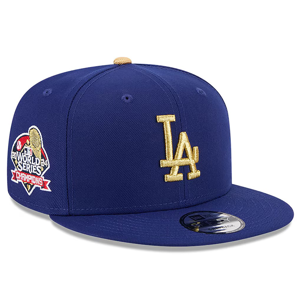 Los Angeles Dodgers 2024 World Series Champions Gold Collection New Era 59FIFTY Onfield Fitted Hat