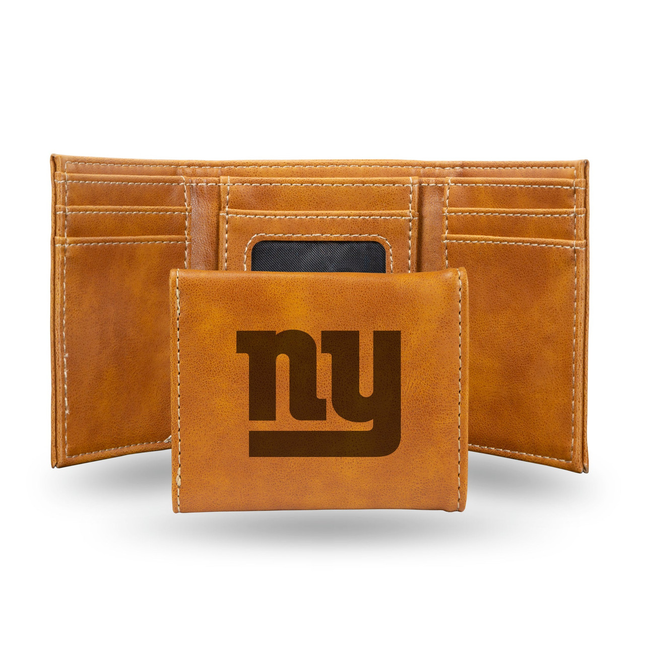 New York Giants Laser Engraved Trifold Leather Wallet