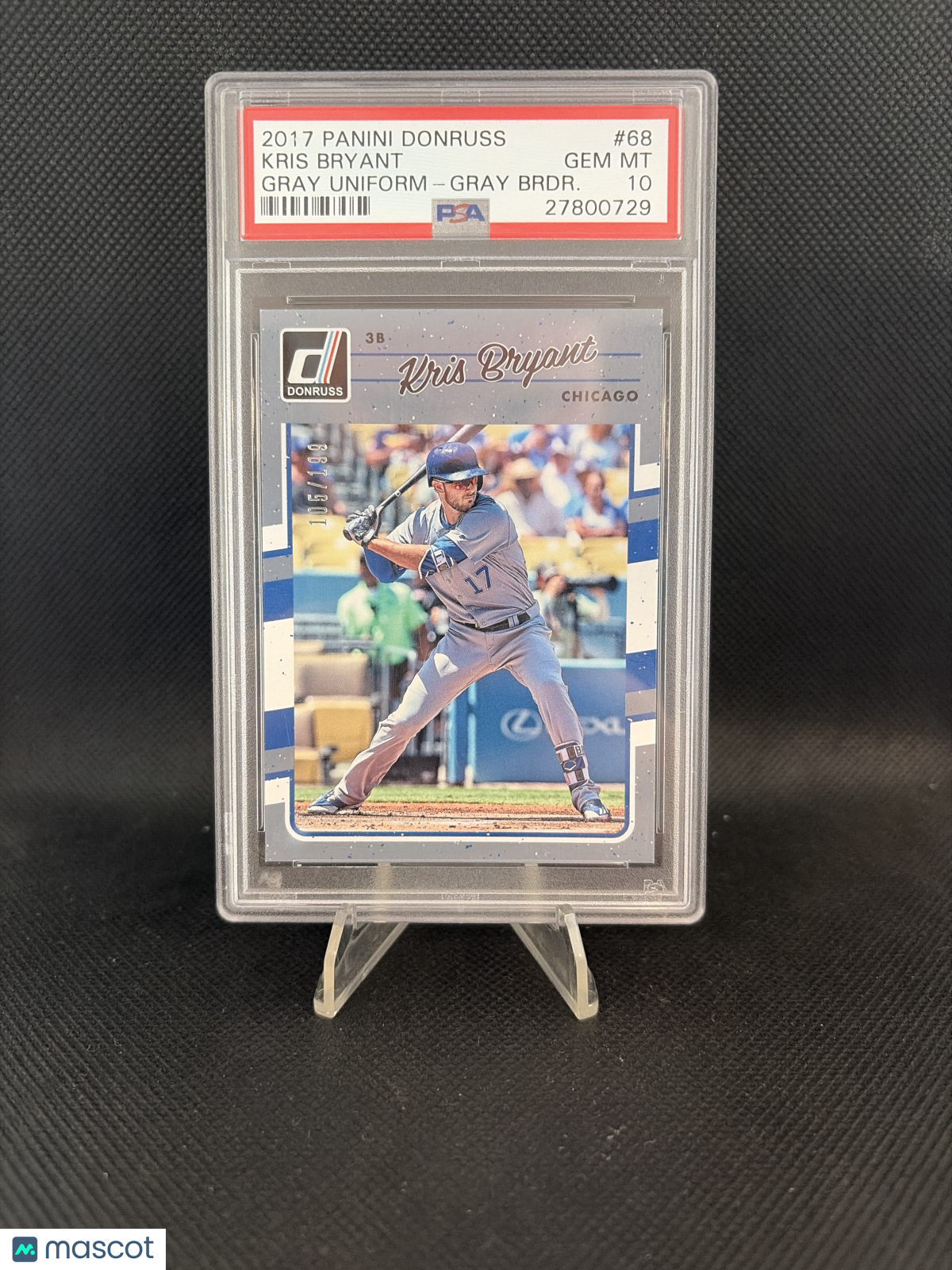 2017 Panini Donruss Kris Bryant Gray Border PSA 10