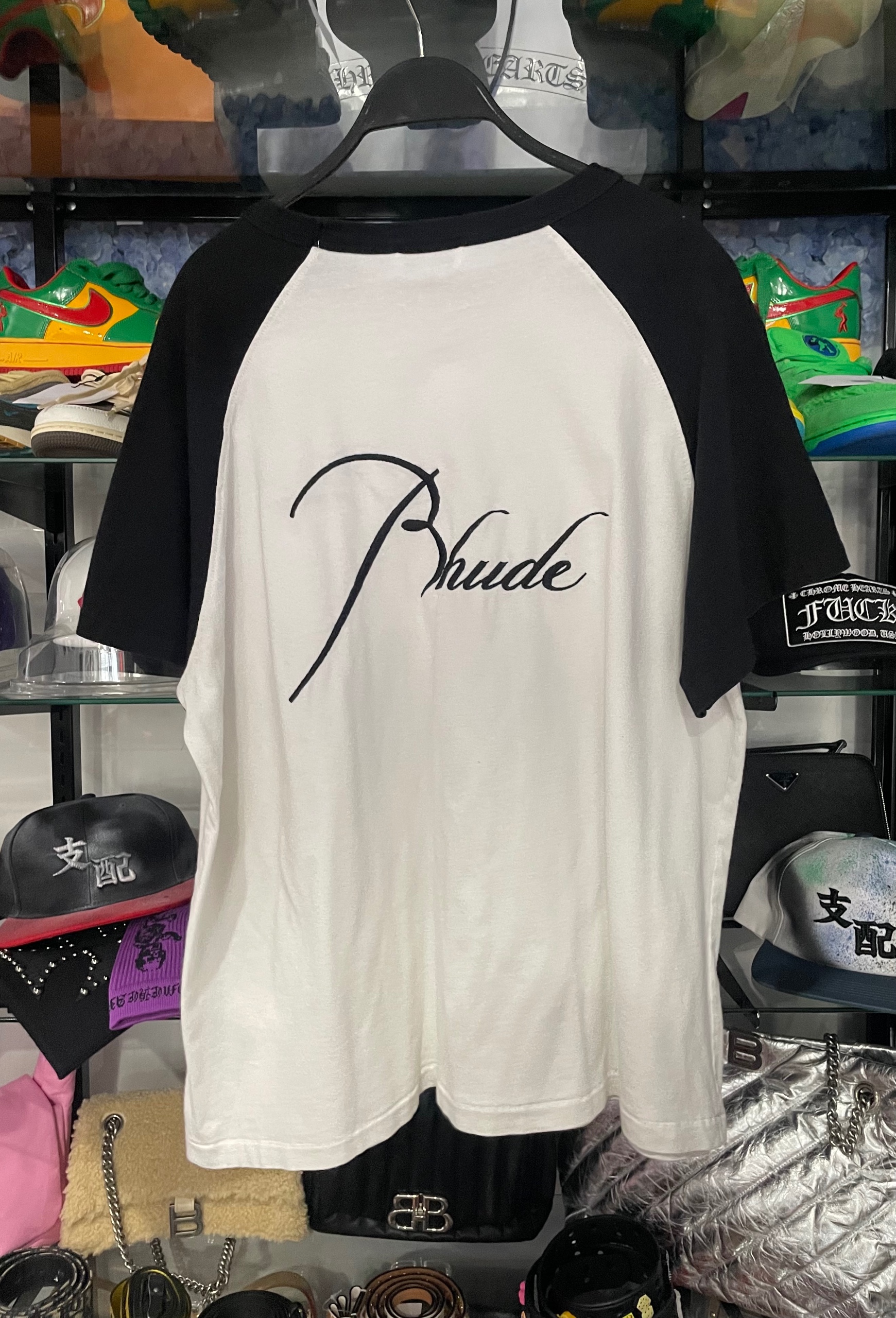 Rhude black and white back and front logo size M (used), size M, used condition — photo 2 of 2