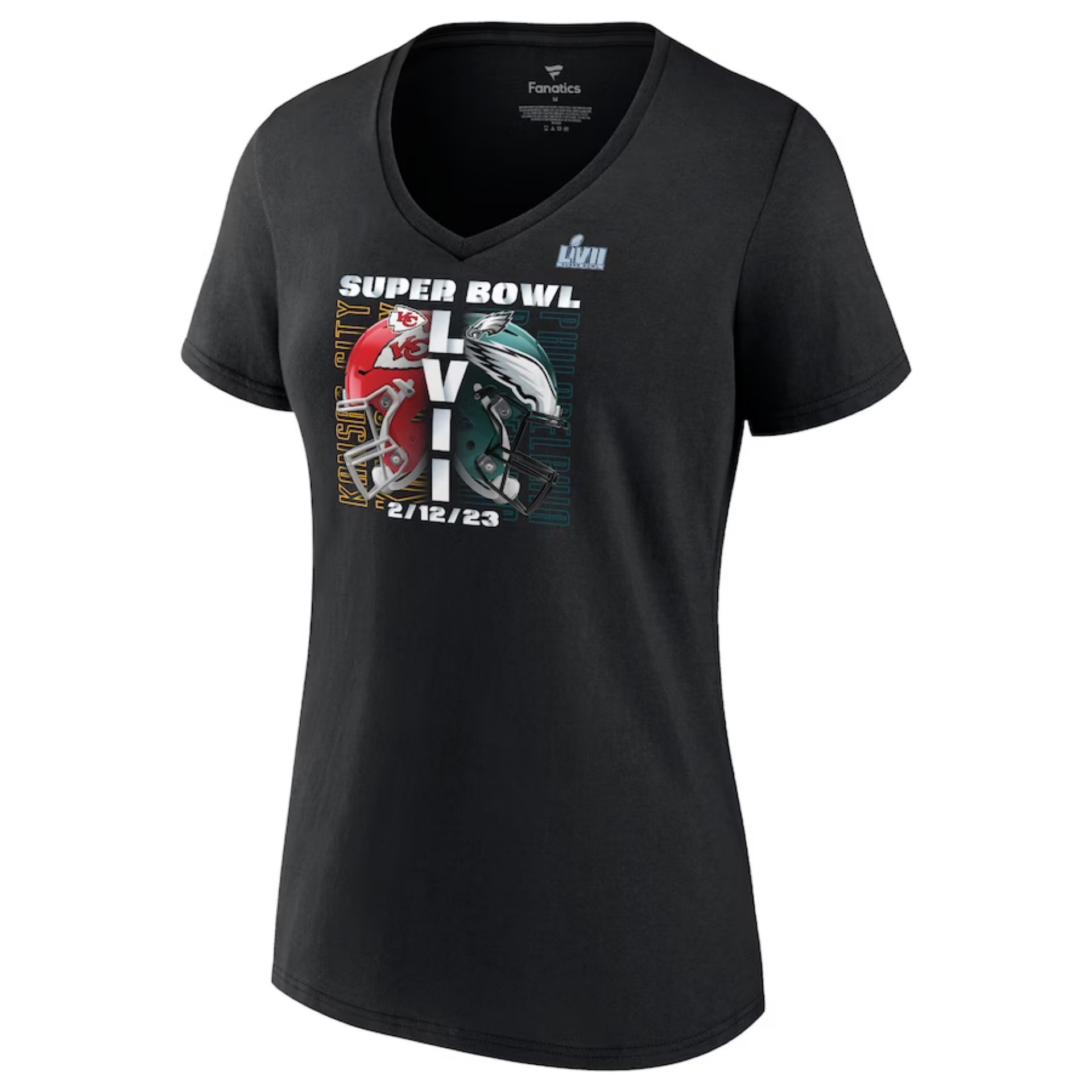 Kansas City Chiefs Vs Philadelphia Eagles Ladies Dueling Super Bowl LVII Shirt