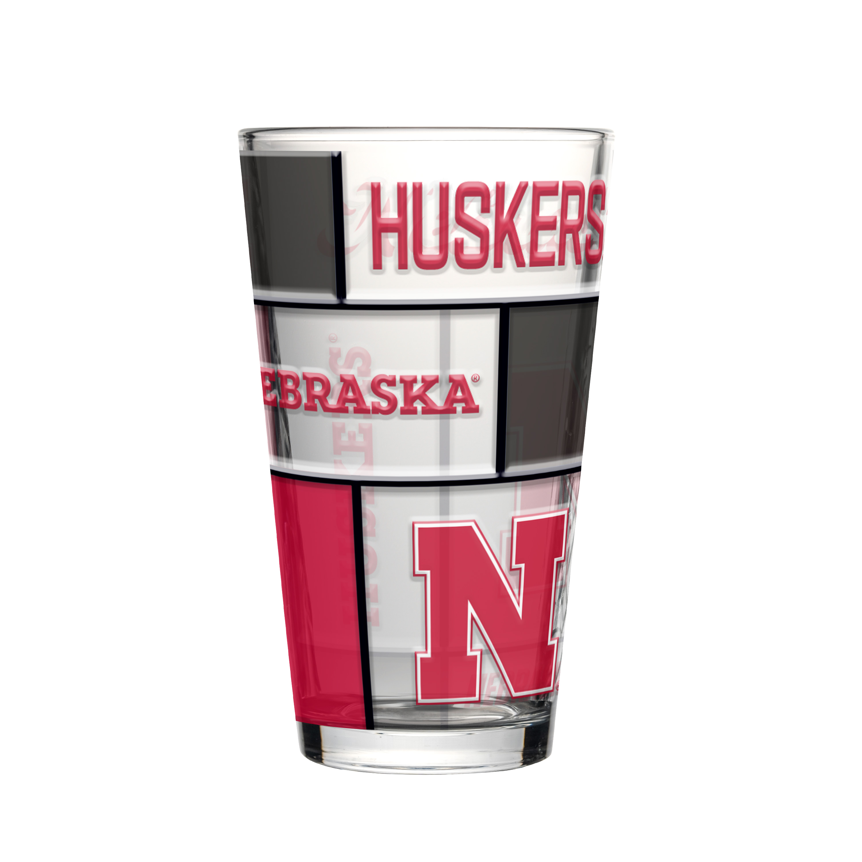 Nebraska Cornhuskers Boxed Quilted Stained Pint Glass 16oz
