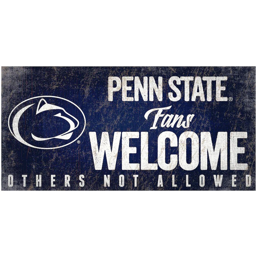 Penn State Nittany Lions Wood Sign Fans Welcome 12x6