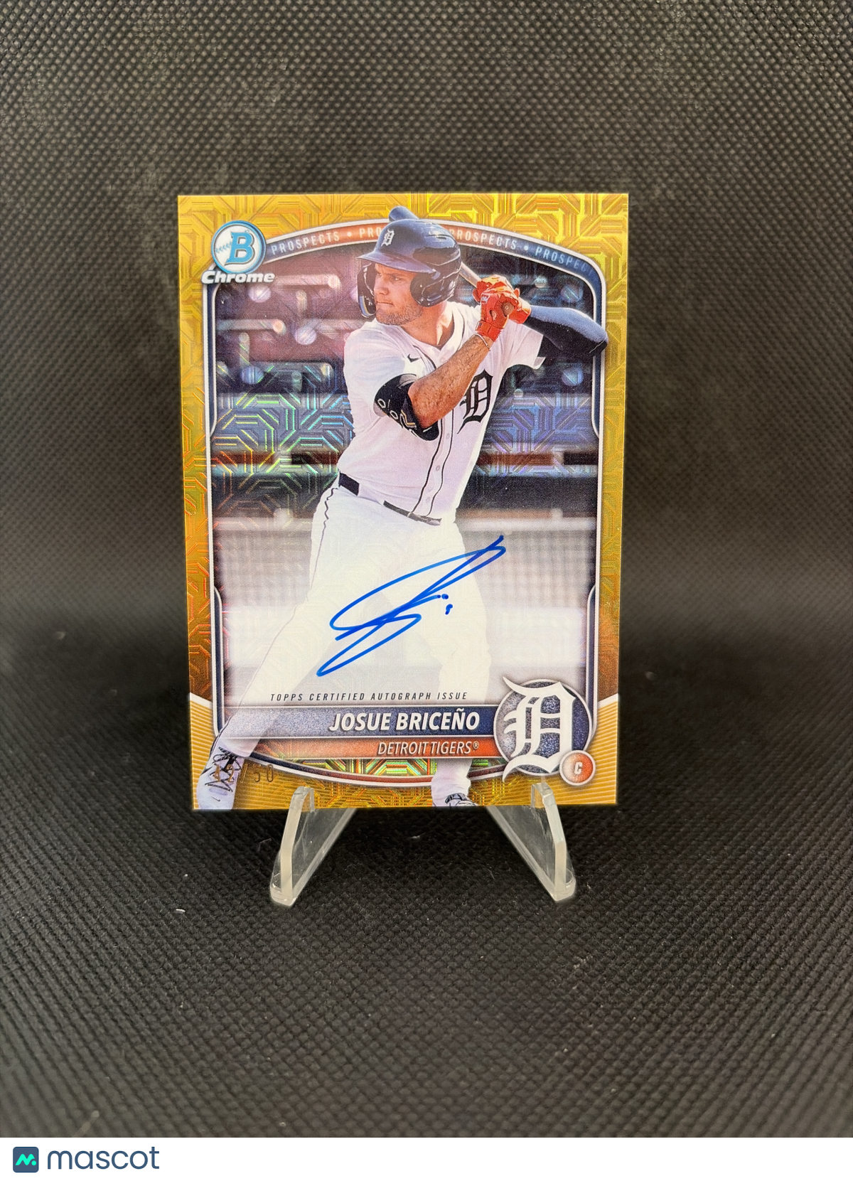 2025 Bowman Chrome Josue Briceño Gold Mojo Refractor Auto /50