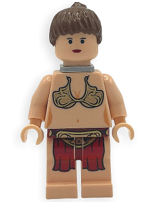 sw0085 Princess Leia - Jabba Slave Outfit, Reddish Brown Ponytail, Neck Bracket