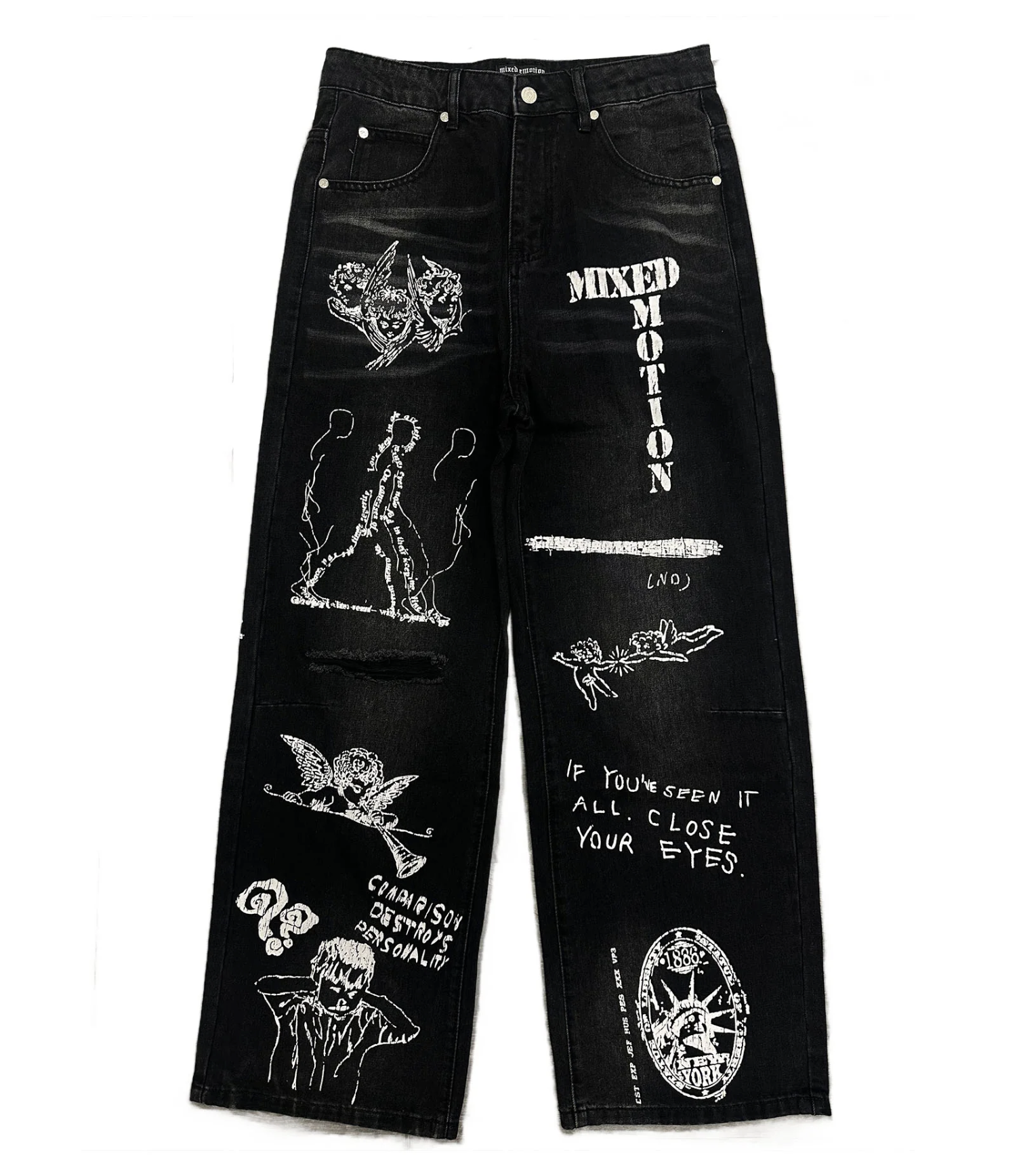 MIXED EMOTION Black “Canvas” Denim