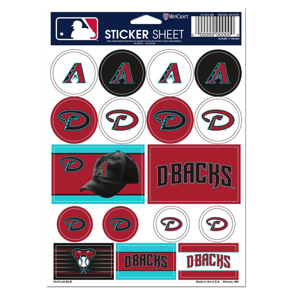 Arizona Diamondbacks Vinyl Decal Sheet 5x7"