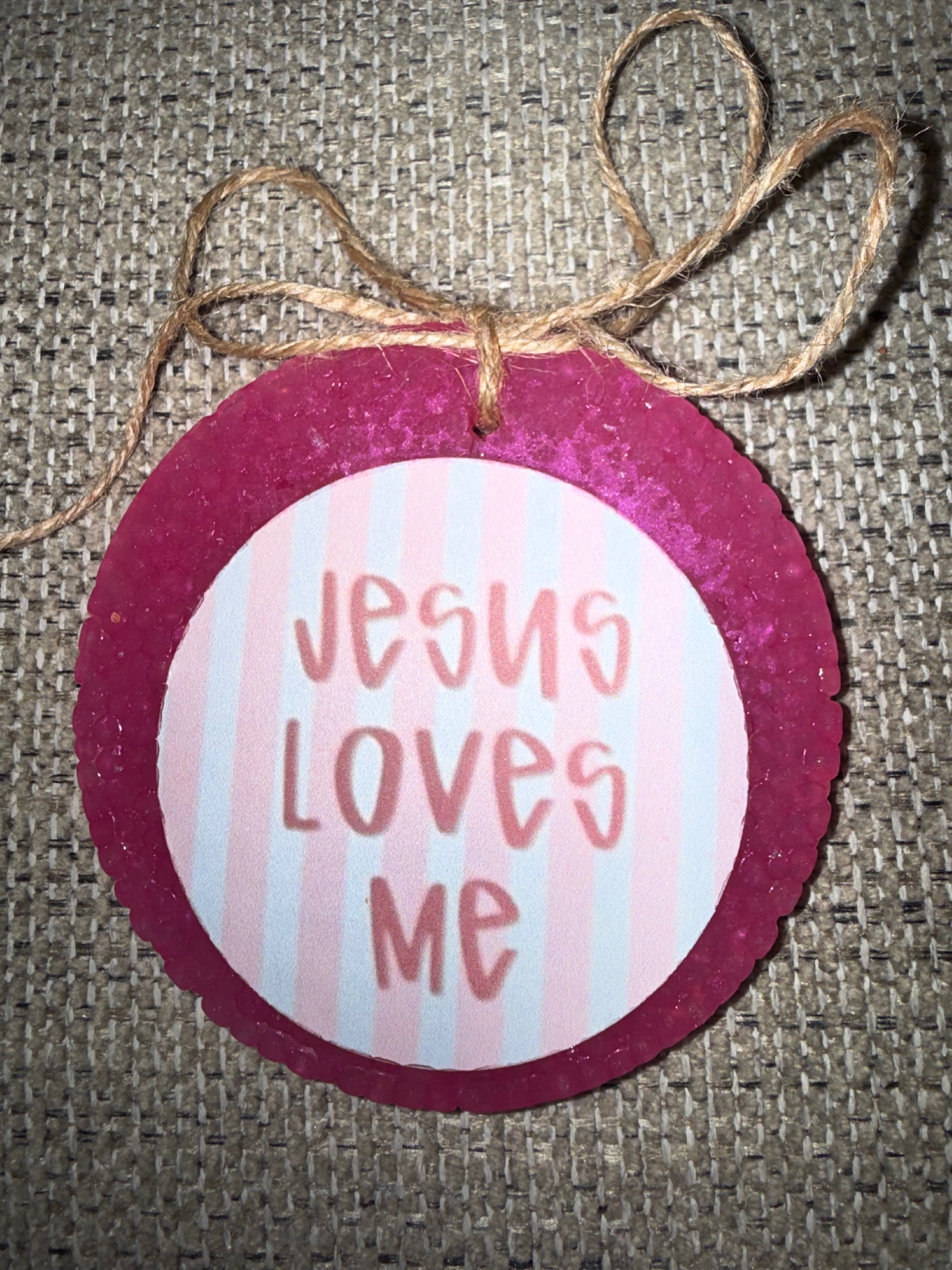 "Jesus Loves Me" Car Freshie - Volcanic