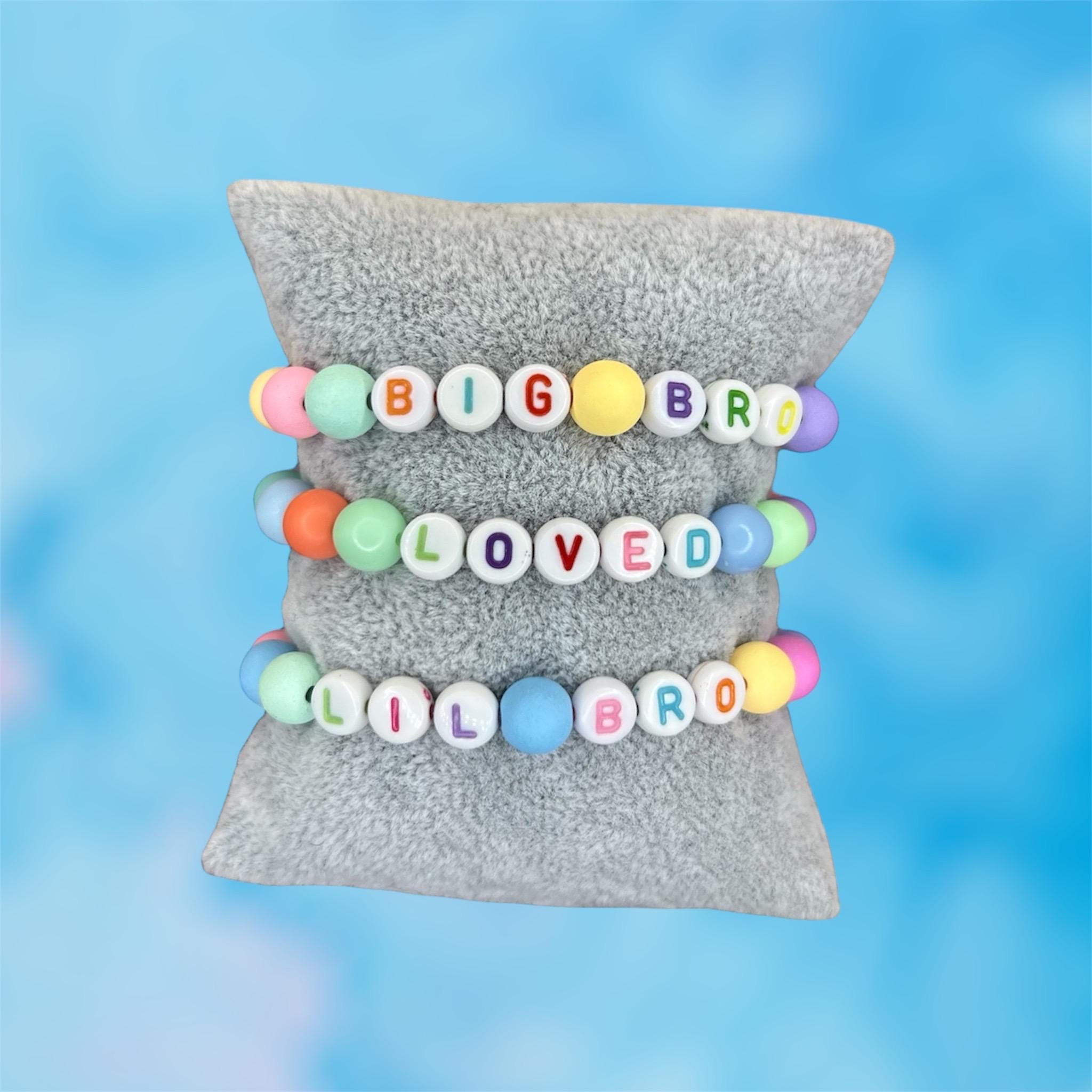 Personalized Pastel Beaded Bracelet: Sibling Name Gift view 2