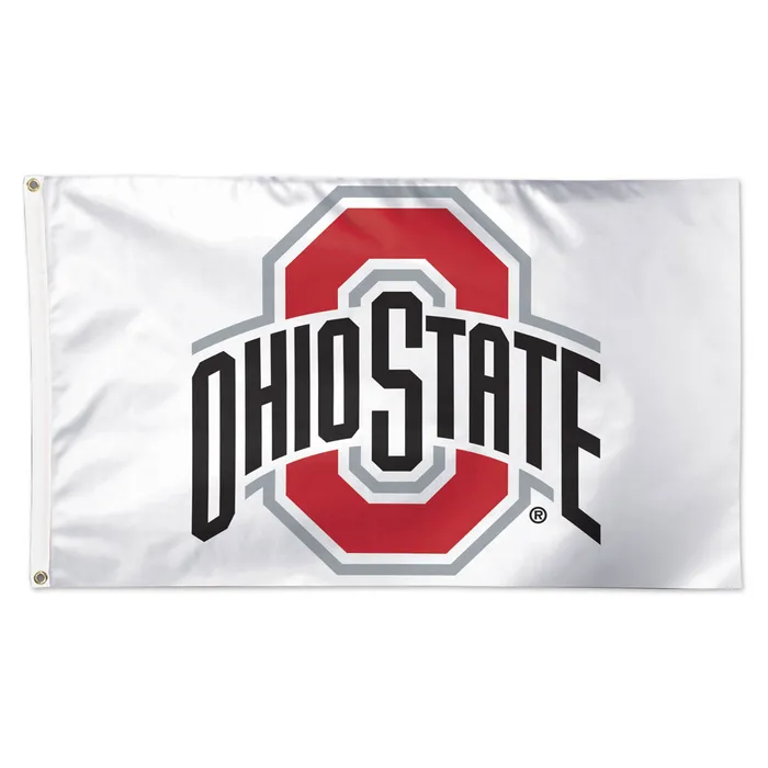 Ohio State Buckeyes Deluxe White Primary Logo Flag 3x5'