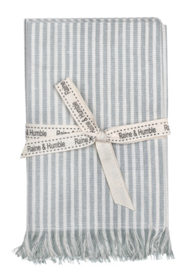 Abby Stripe Napkins, Powder Blue, Set of 4