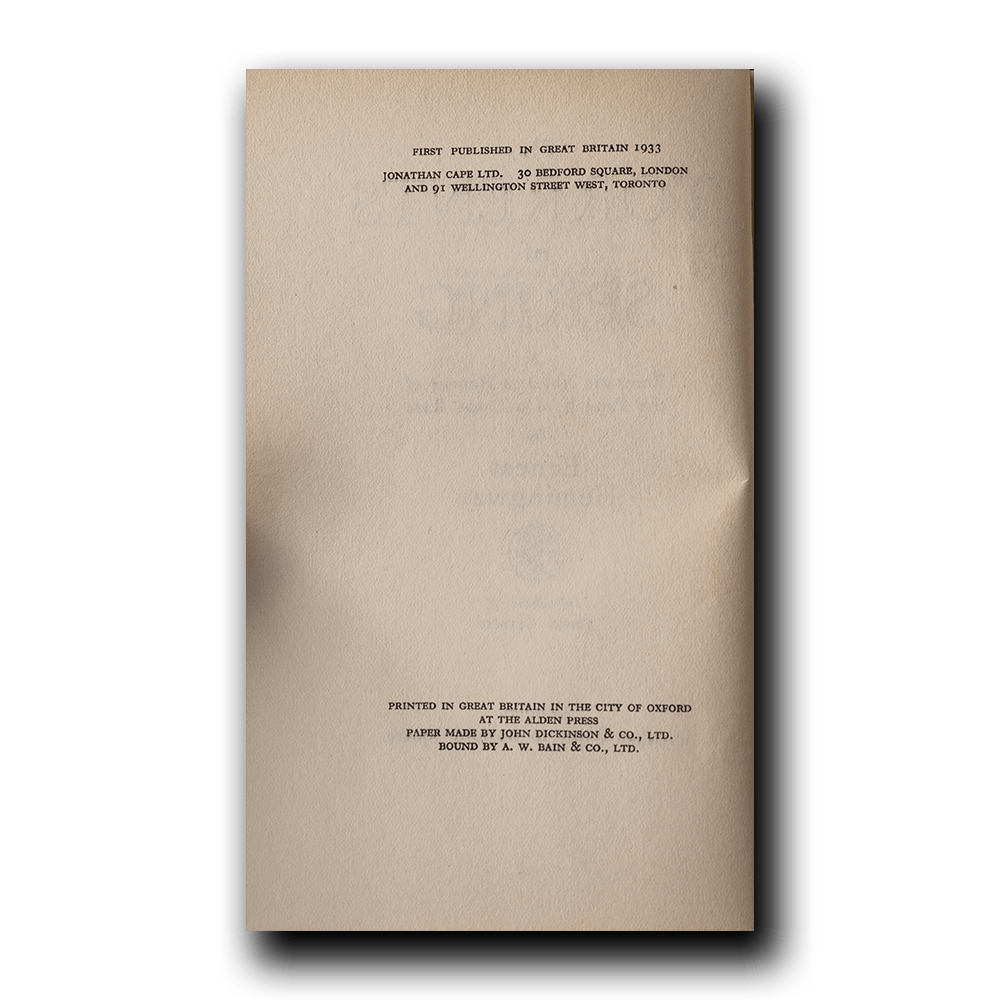 Hemingway, Ernest -- The Torrents of Spring [Book]