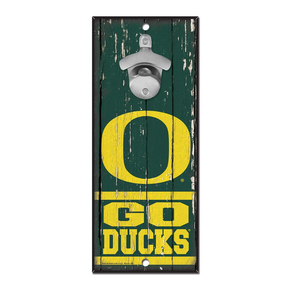 Oregon Ducks Wood Bottle Opener 5x11"